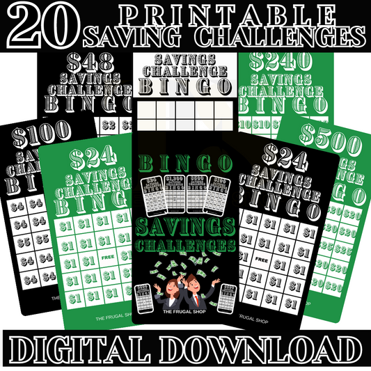 20 Printable Bingo Savings Challenges