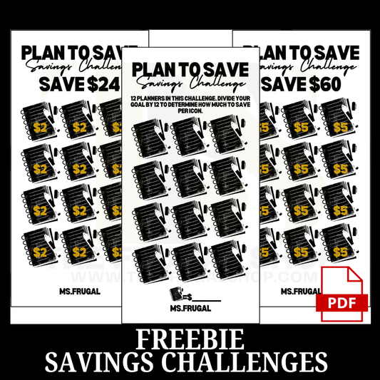 Plan to Save Savings Challenges Bundle - 3 Free Printable Cash Stuffing Challenges