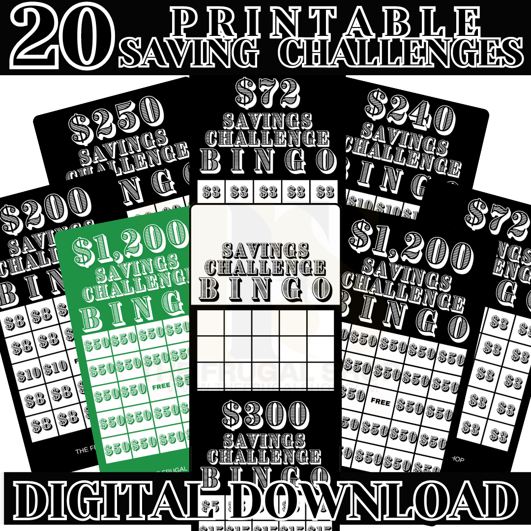 20 Printable Bingo Savings Challenges