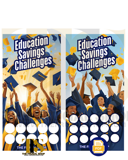 HBCU Savings Challenge – Blue, Orange & Yellow Edition | Digital Download | Cash Envelope Savings | Sinking Fund Planner | College Savings & Student Loan Payoff