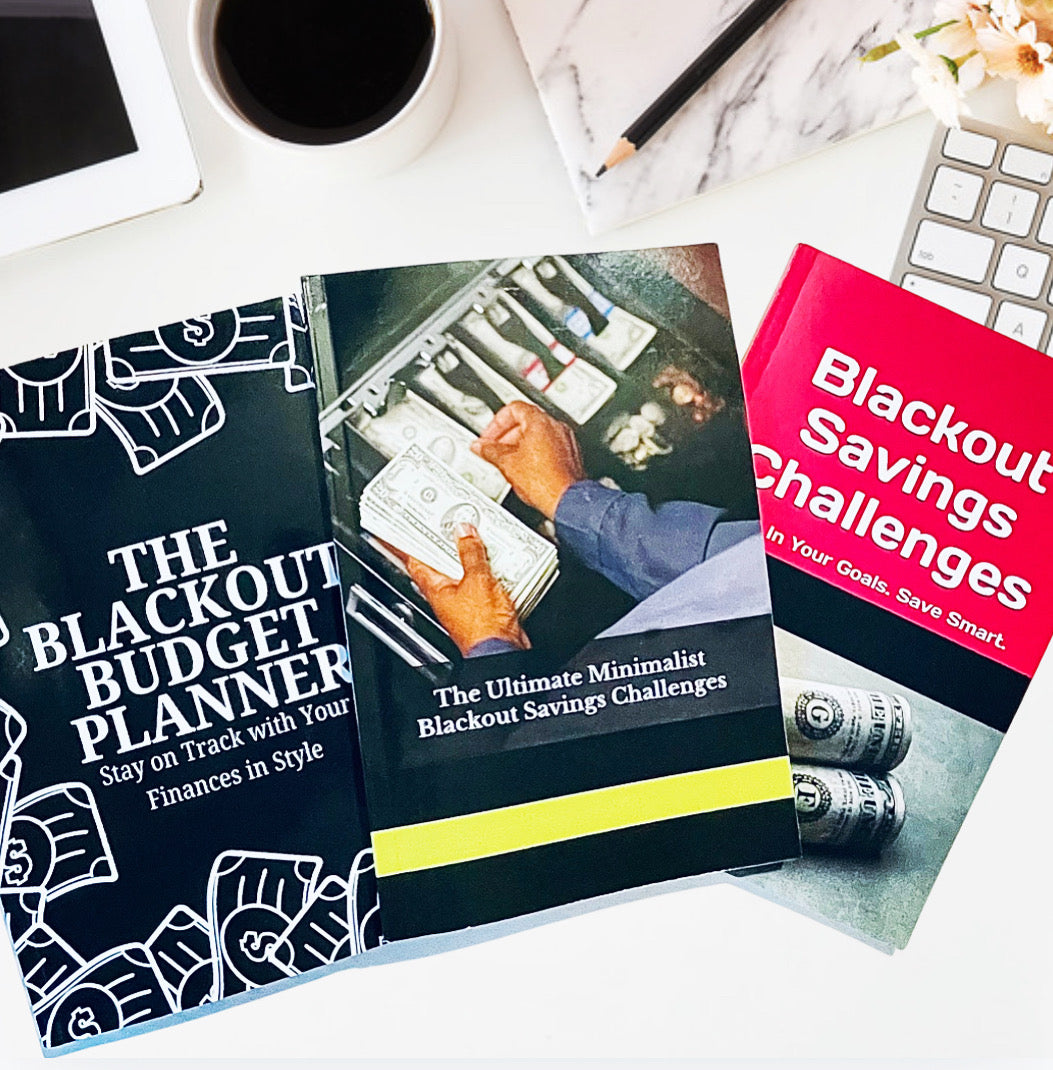 Blackout Budget Planner and Savings Challenges Books