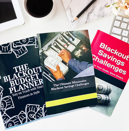 Blackout Budget Planner and Savings Challenges Books