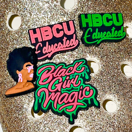 HBCU Educated Black Girl Magic Shoe Charms