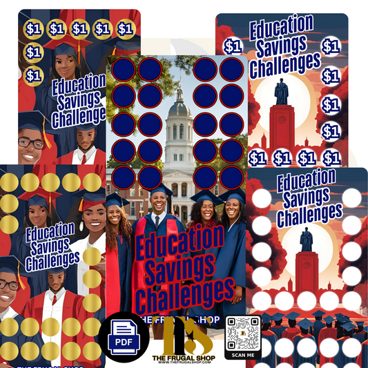 HBCU Savings Challenge – Red & Blue Edition | Digital Download 🎓💰