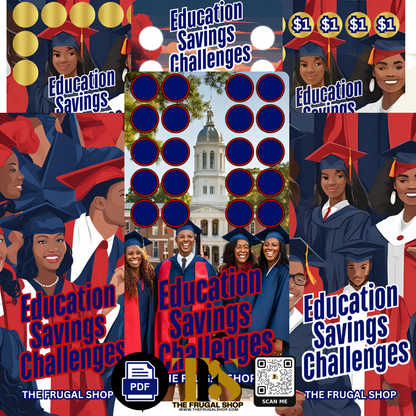 HBCU Savings Challenge – Red & Blue Edition | Digital Download 🎓💰