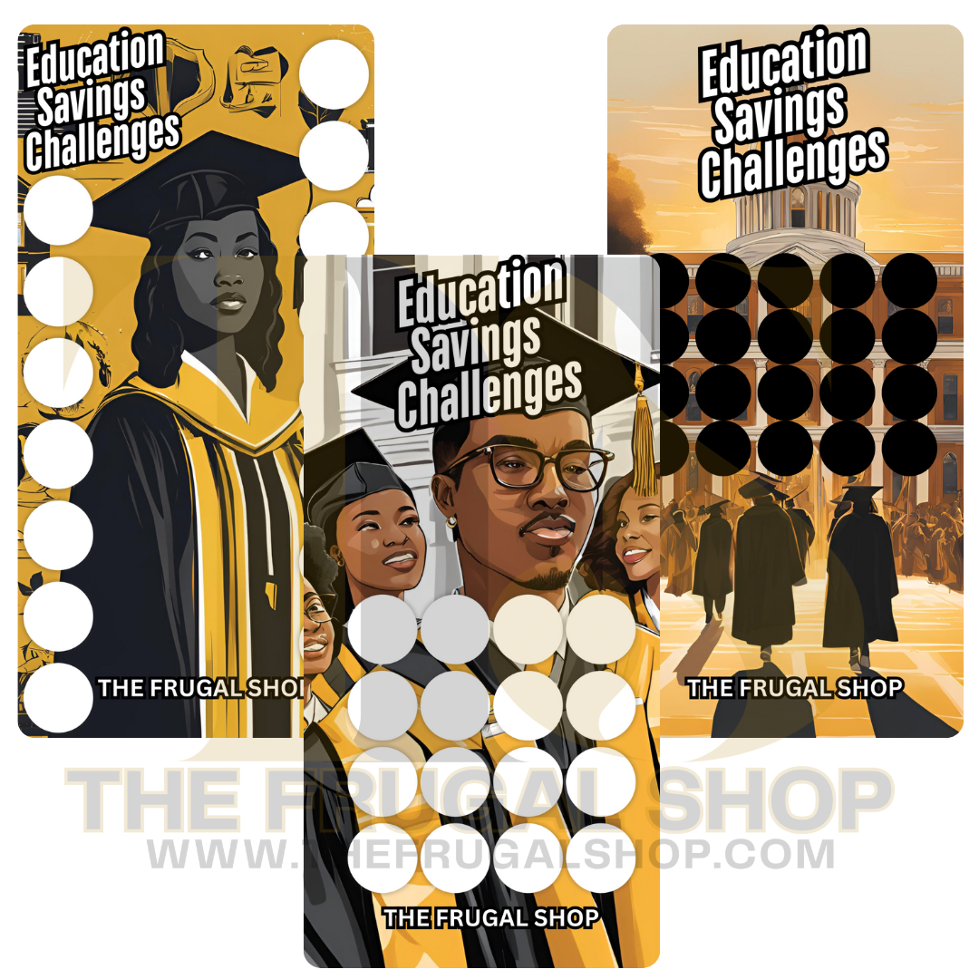 HBCU Savings Challenge – Black & Gold Edition | Printable Digital Download | Cash Envelope Savings | Sinking Fund Planner | College Savings & Debt Payoff