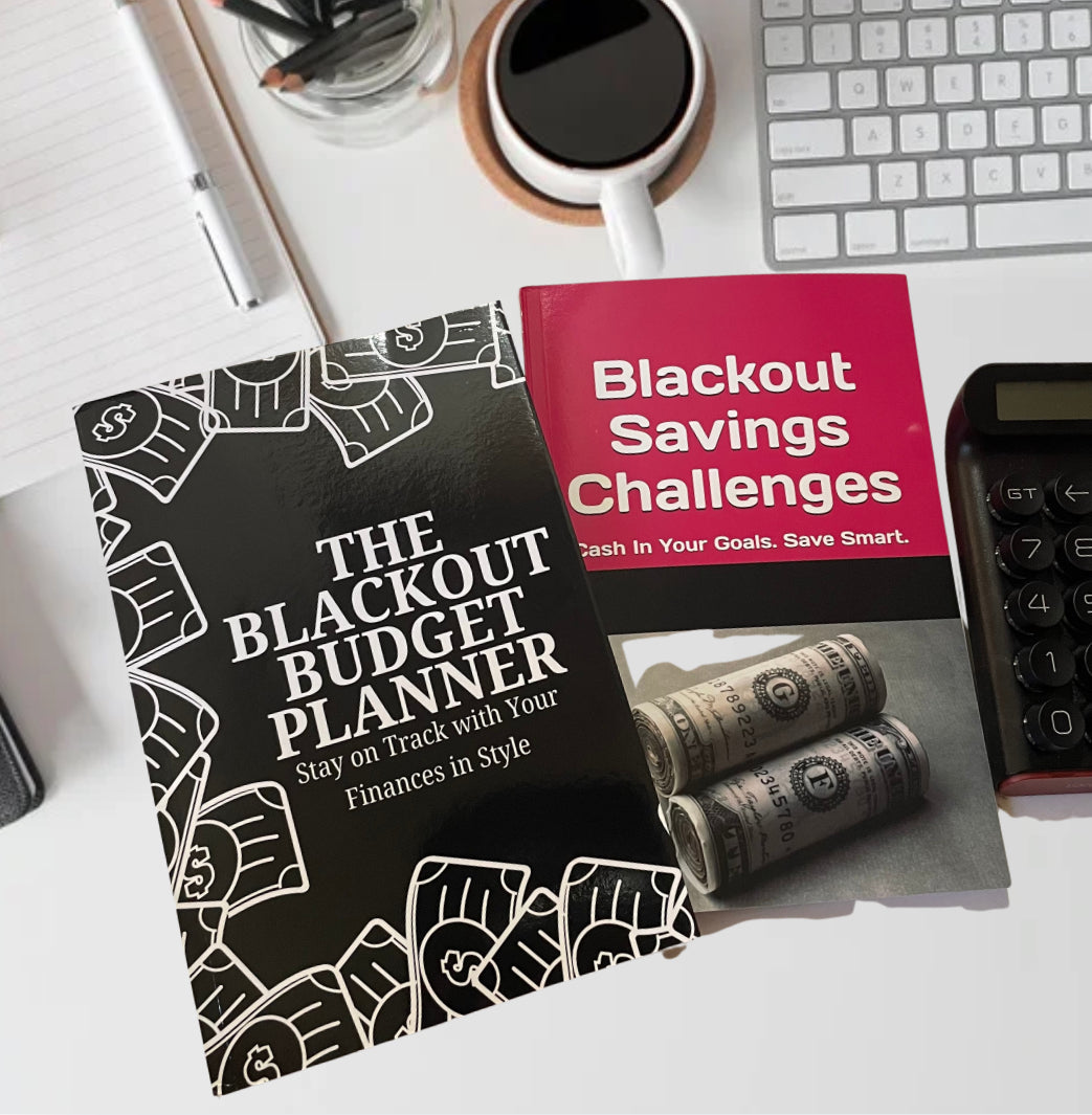 Blackout Budget Planner and Savings Challenges Books