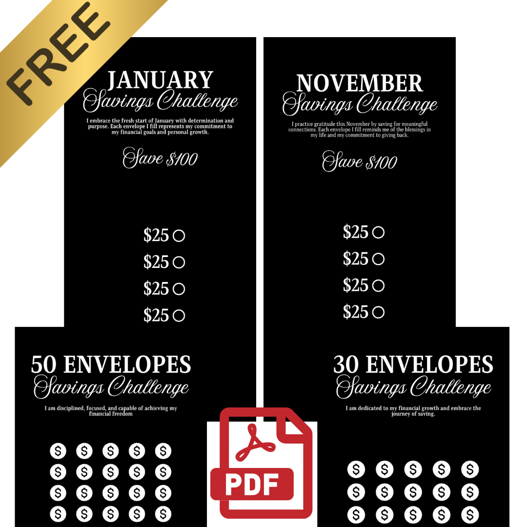 Free Blackout Savings Challenges Printable Bundle