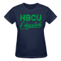 HBCU Educated Green Gildan Ultra Cotton Ladies T-Shirt - navy