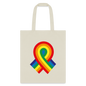 Pride Rainbow Ribbon Tote Bag - natural