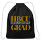 HBCU Hues Created Beautifully Uniquely (Gold) Cotton Drawstring Bag - black