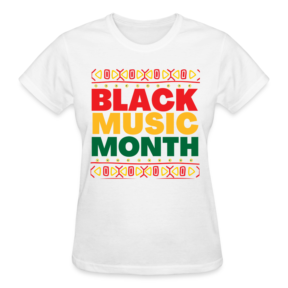 Black Music Month Gildan Ultra Cotton Ladies T-Shirt - white