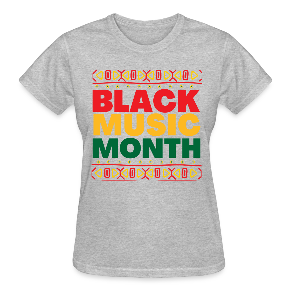 Black Music Month Gildan Ultra Cotton Ladies T-Shirt - heather gray