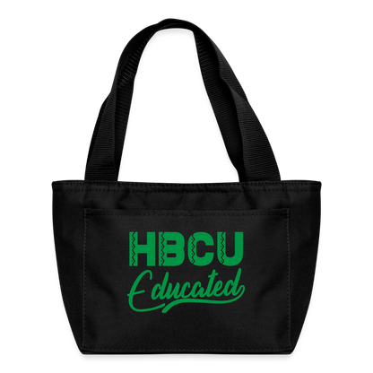HBCU Educated Green Recycled Insulated Lunch Bag - black