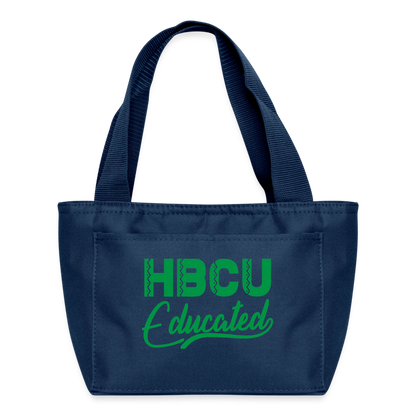 HBCU Educated Green Recycled Insulated Lunch Bag - navy