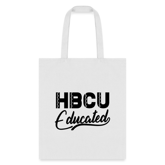 HBCU Educated Tote Bag - white