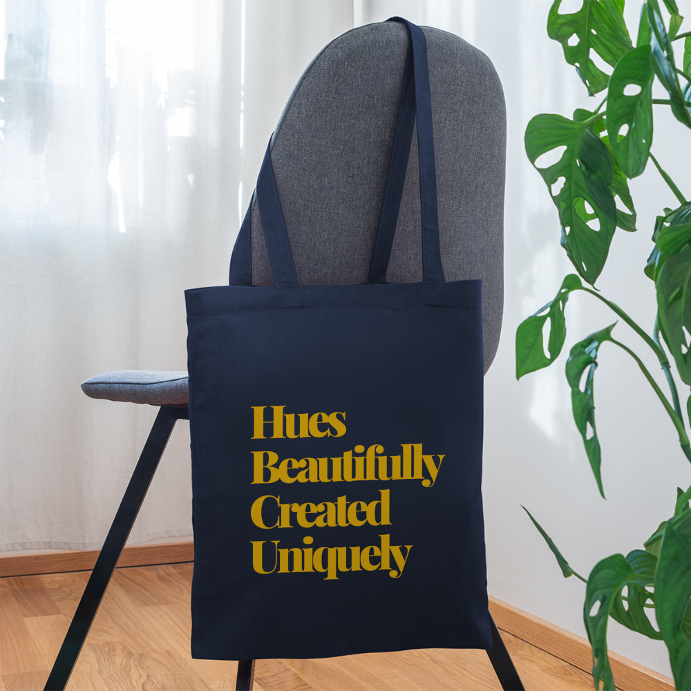 HBCU Hues Beautifully Created Uniquely Tote Bag - navy