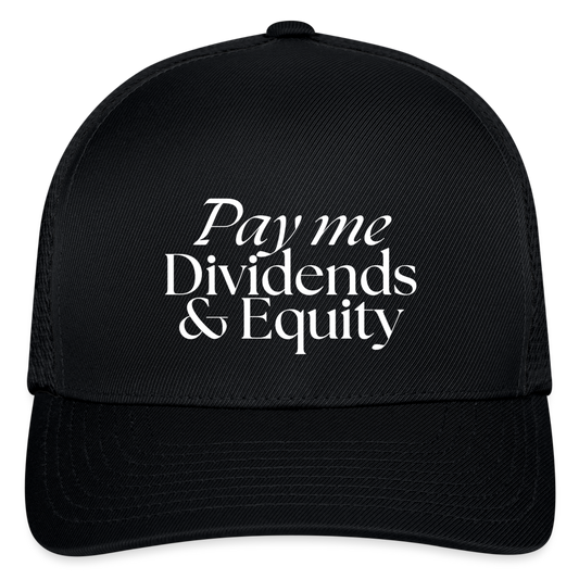 Pay Me Dividends & Equity Flexfit Fitted Baseball Cap - black