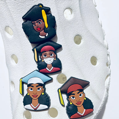 Graduation Graduates Cap & Gown Shoe Charm