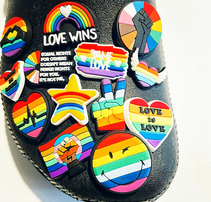 LGBTQ+ Pride Love is Love Shoe Charm