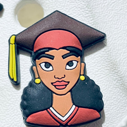 Graduation Graduates Cap & Gown Shoe Charm