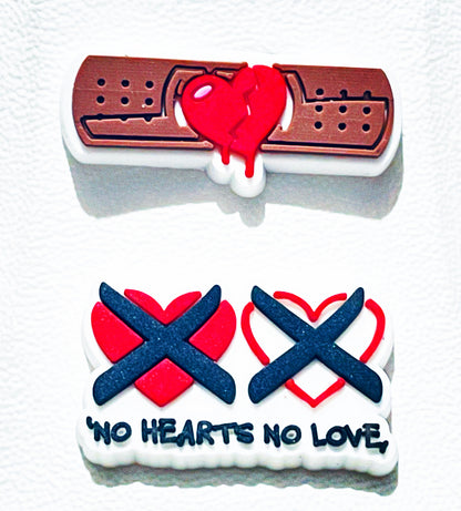 No Hearts No Love Shoe Charm