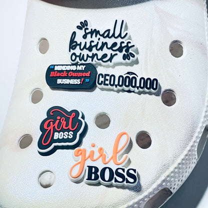 Minding My Black Owned Business Girl Boss Entrepreneur Shoe Charms