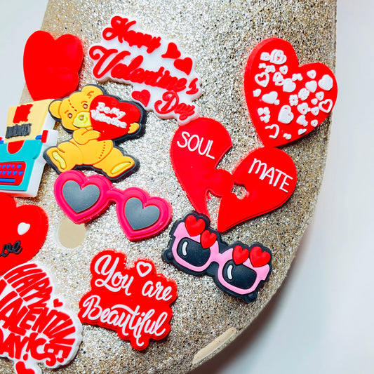 Valentine Hearts Teddy Bear Love Letter Sunglasses Shoe Charms