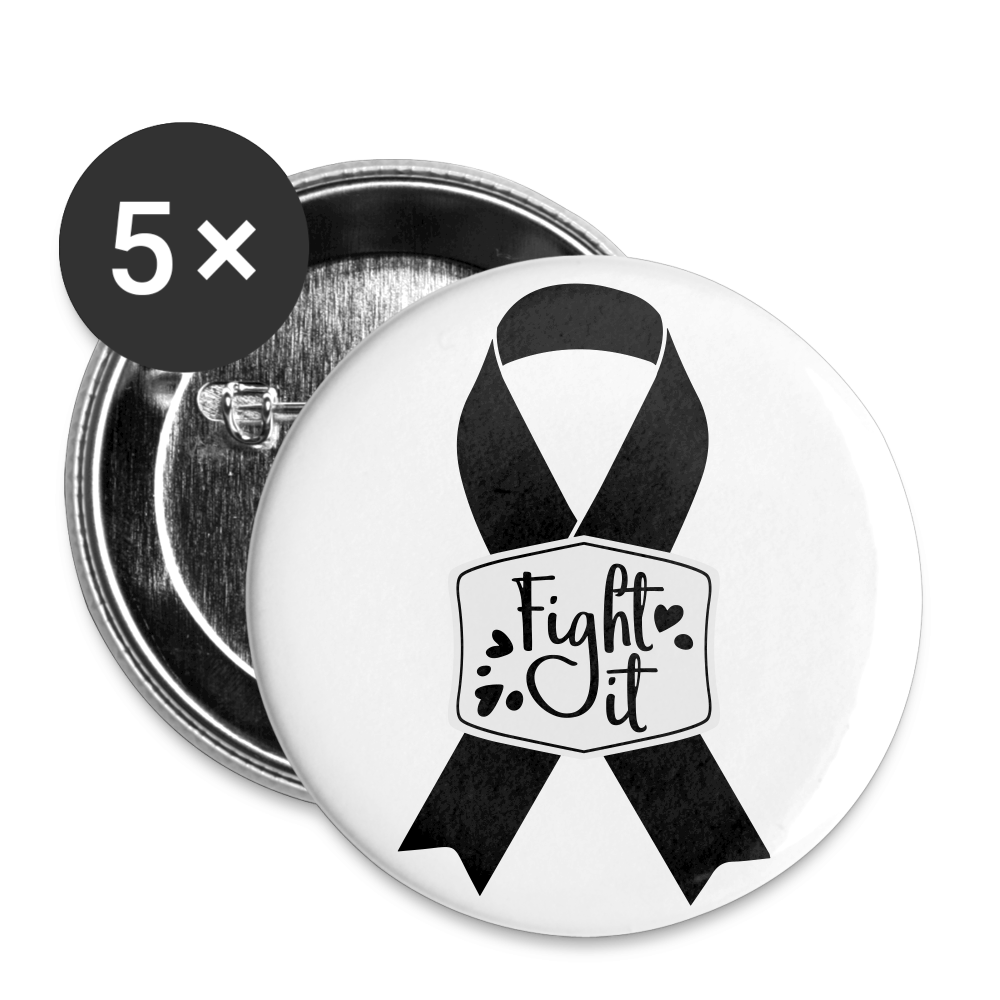 Ribbon Awareness Buttons large 2.2'' (5-pack) - white