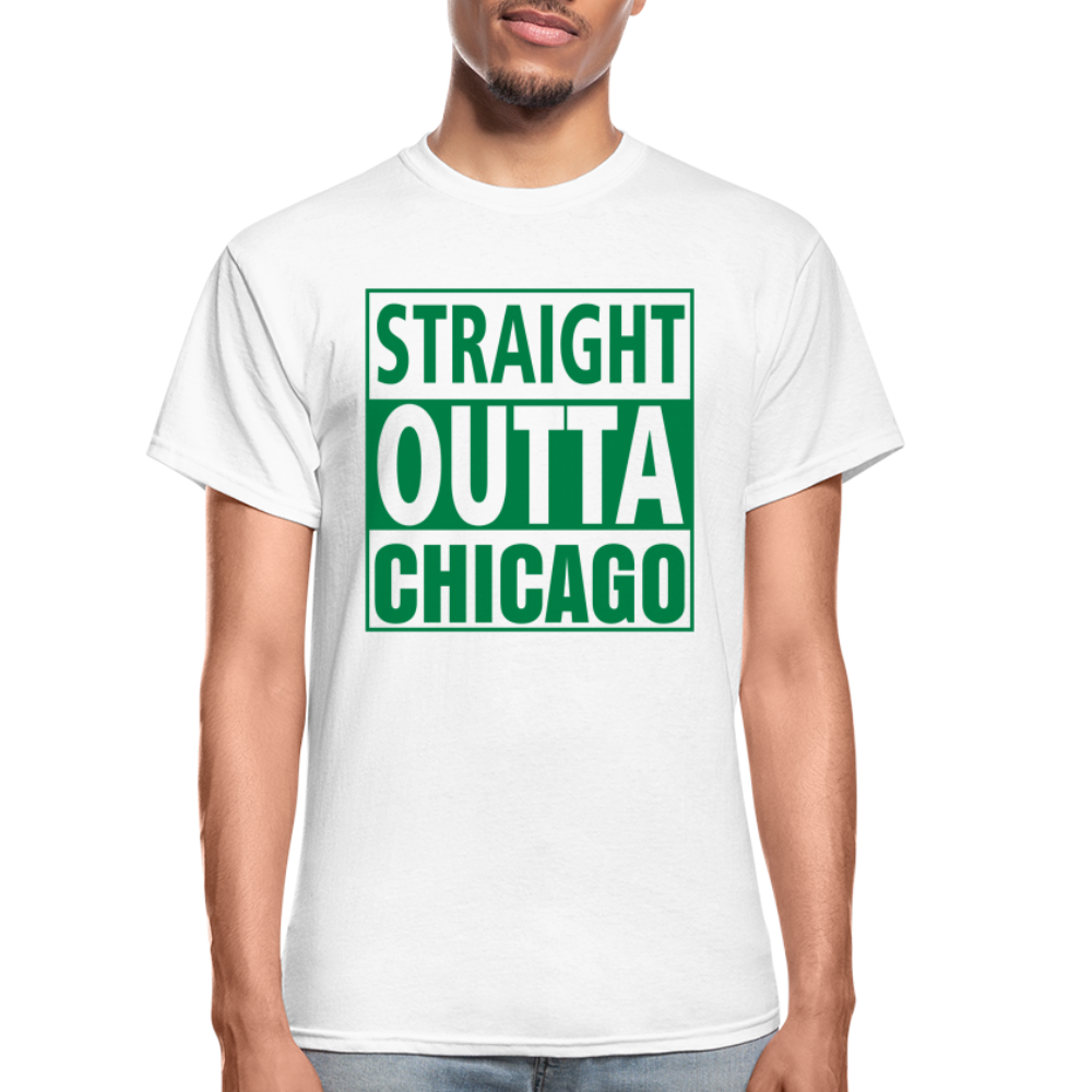 HBCU Straight Outta Chicago State University Gildan Ultra Cotton Adult T-Shirt - white