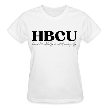 HBCU Hues Beautifully Created Uniquely Gildan Ultra Cotton Ladies T-Shirt - white
