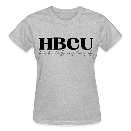 HBCU Hues Beautifully Created Uniquely Gildan Ultra Cotton Ladies T-Shirt - heather gray