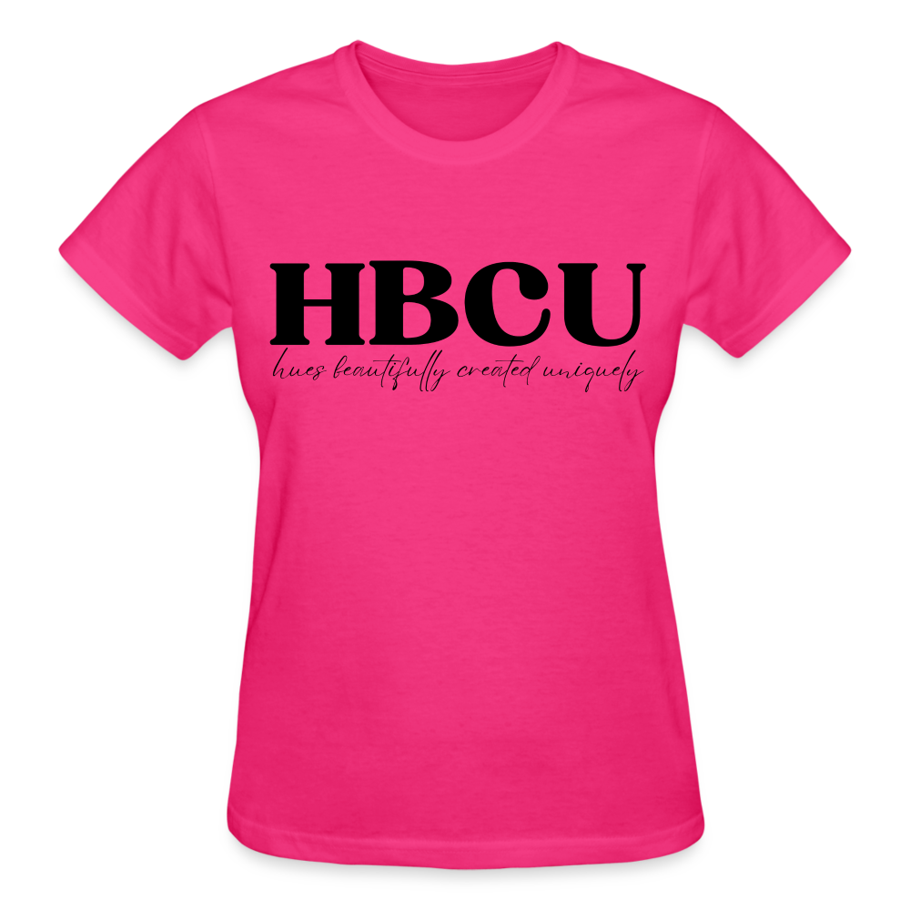 HBCU Hues Beautifully Created Uniquely Gildan Ultra Cotton Ladies T-Shirt - fuchsia