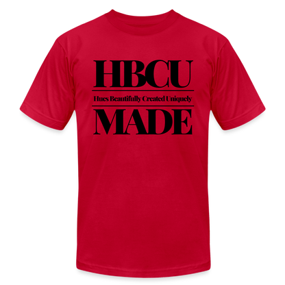 HBCU Hues Beautifully Created Uniquely Made Unisex Jersey T-Shirt by Bella + Canvas - red