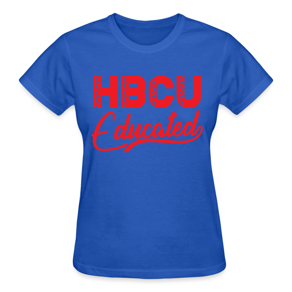 HBCU Educated (Red) Gildan Ultra Cotton Ladies T-Shirt - royal blue