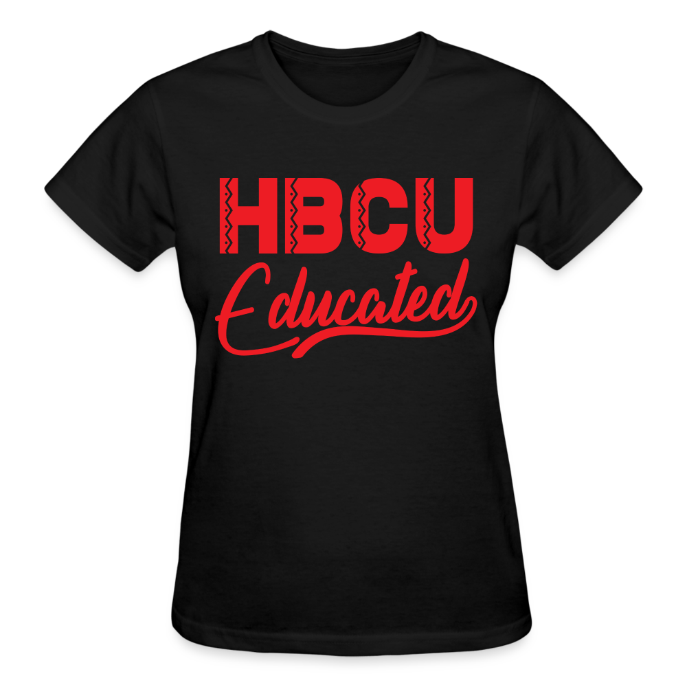HBCU Educated (Red) Gildan Ultra Cotton Ladies T-Shirt - black