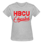 HBCU Educated (Red) Gildan Ultra Cotton Ladies T-Shirt - heather gray